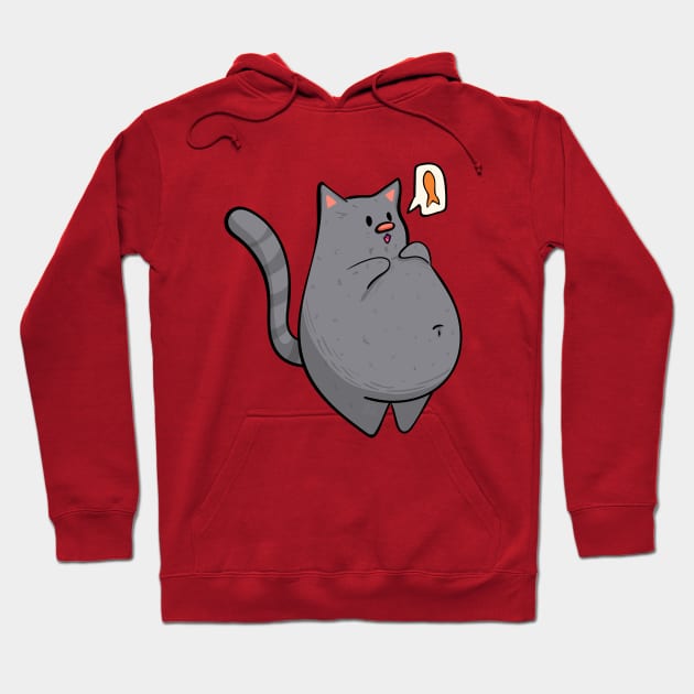 Russian Blue - Fat Cat Design Hoodie by KPrimeArt